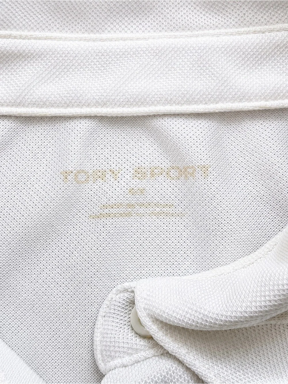 Tory Burch Tory Sport White Sleeveless Polo Top Navy Ruffle Trim Size S Athletic